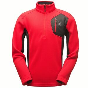 Spyder Bandit Half Zip Stryke Jacket - Red / Black - Size Small Mens - Sweater